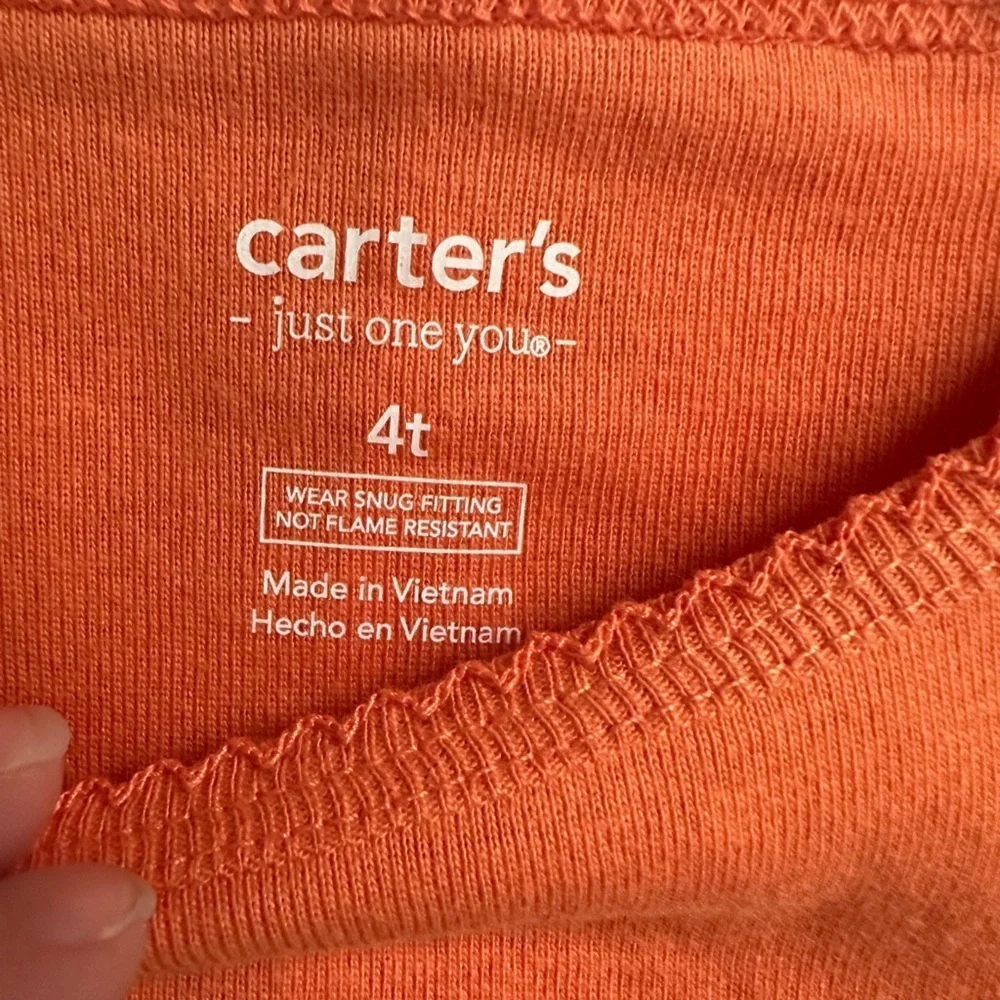 Carter’s Fall Halloween Pumpkin 4-Piece Long-Sleeve Pajama Set 100% Cotton 4T